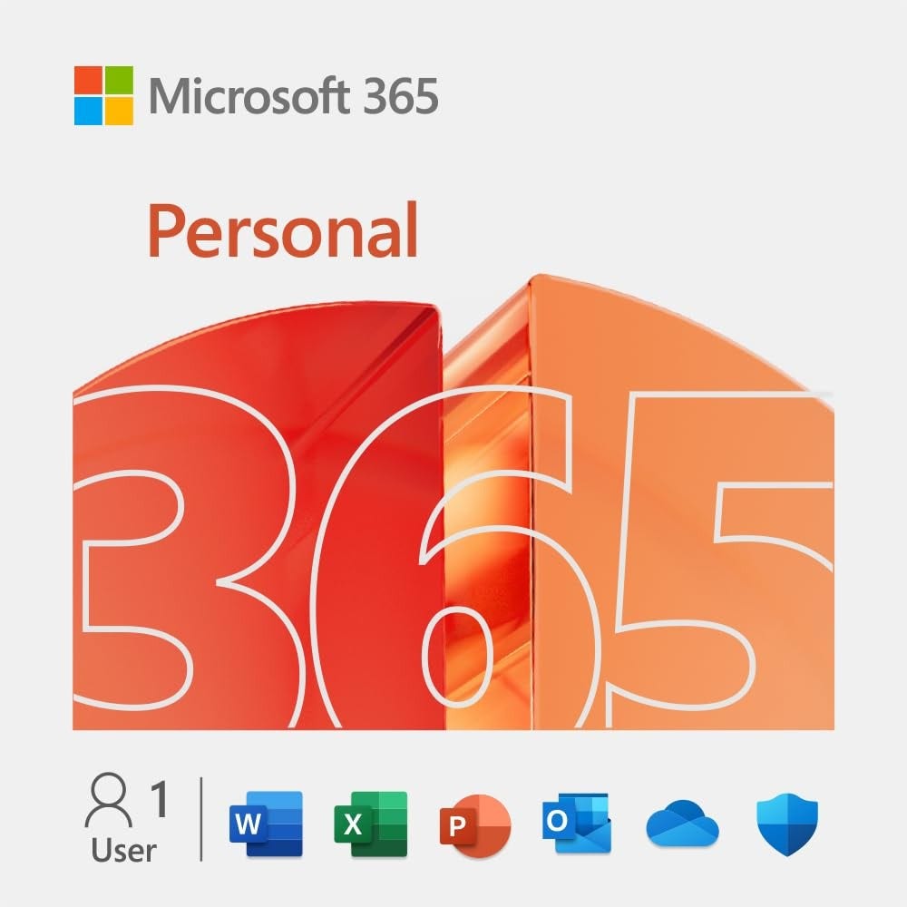Microsoft 365 Personal -1 TB of cloud storage Advanced Security Innovative Apps With AI 12-Month Subscription