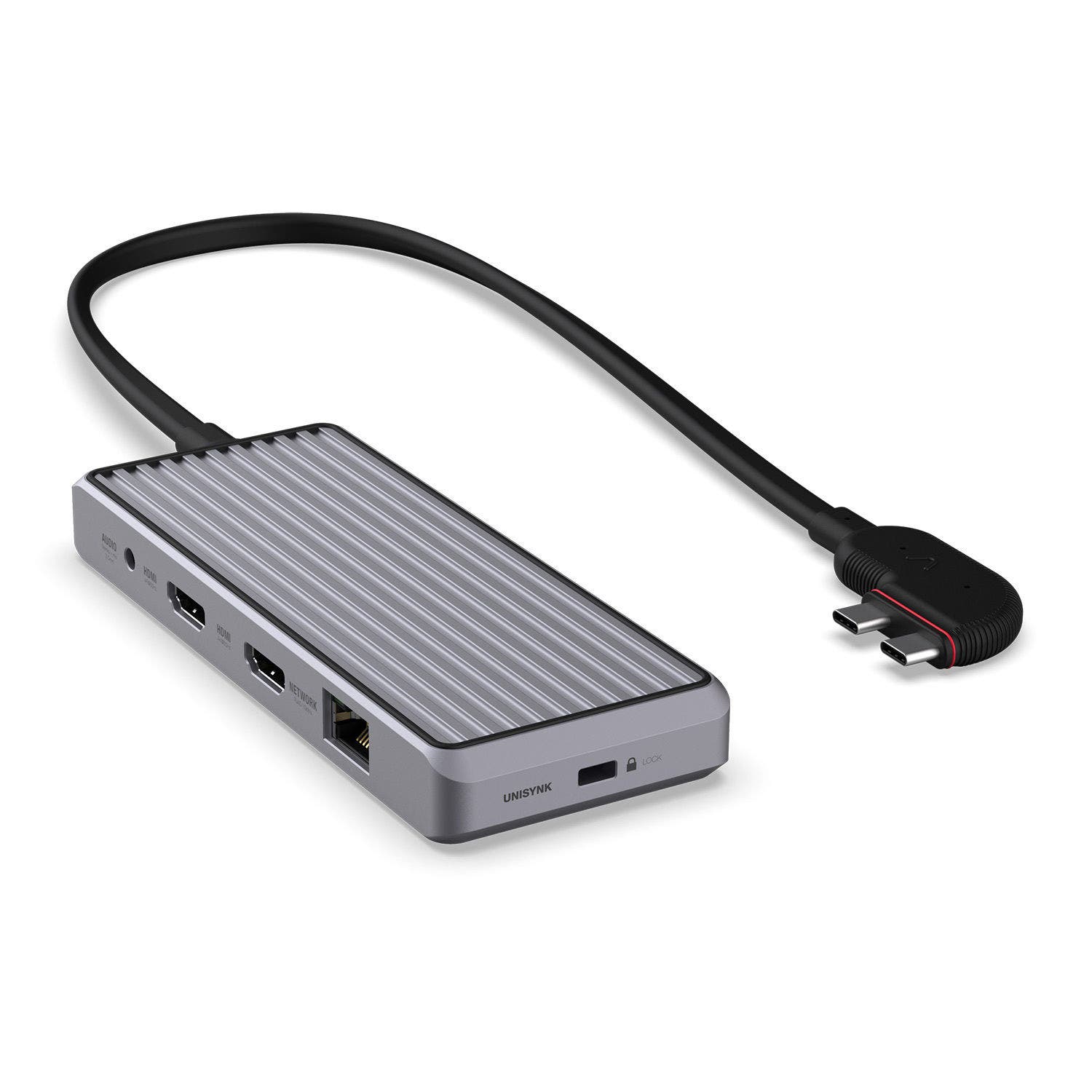 Unisynk 10 Port Hub USB C 100W Dual Screen for MAC, Grey