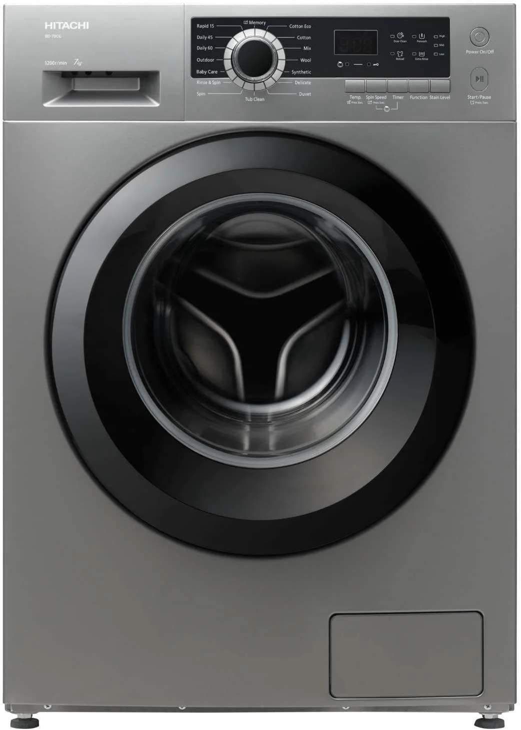Hitachi Front Loading Washing Machine 7 KG, Silver (HIT-BD70GE3CGXSL)