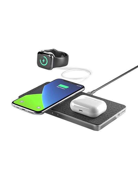Alogic Ultra Power 4-in-1 Wireless Charging Dock for Apple Watch, Airpods and iPhone with USB-A Charging Output