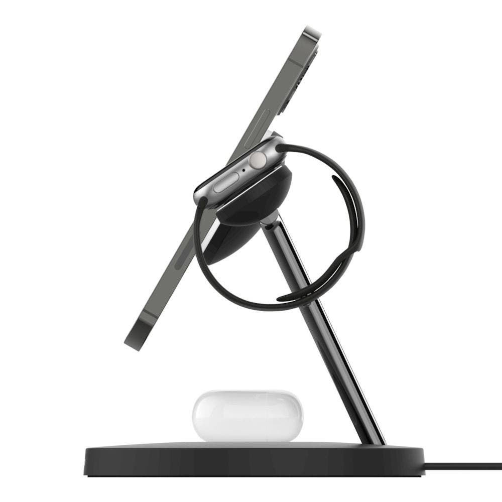 Belkin 3-in-1 Wireless Charger with MagSafe 15W, Black