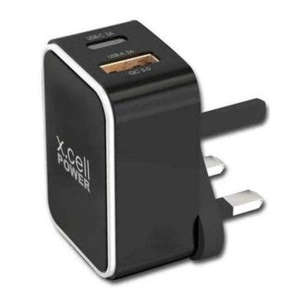 Xcell HC-226MLC Fast Wall Charger With 3in1 Cable, Black