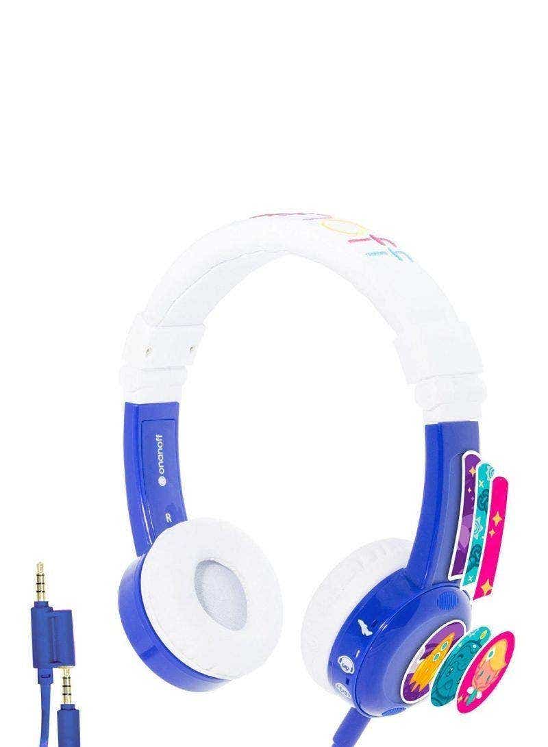 BuddyPhones Connect On-Ear Wired Headphones- Blue