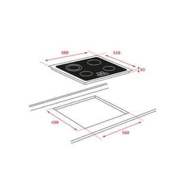 Teka Built-In Vitroceramic Hob 60cm TR 6415, 4 cooking zones, touch control panel