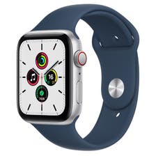 Apple Watch SE Silver Aluminium Case with Abyss Blue Sport Band