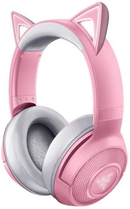 Razer Kraken Bt Kitty Edition - Wireless Bluetooth Headset With Chroma Rgb, 40Ms Low Latency Connection, Custom-Tuned 40Mm Drivers, Beamforming Microphone, Quartz Pink (RZ04-03520100-R3M1)