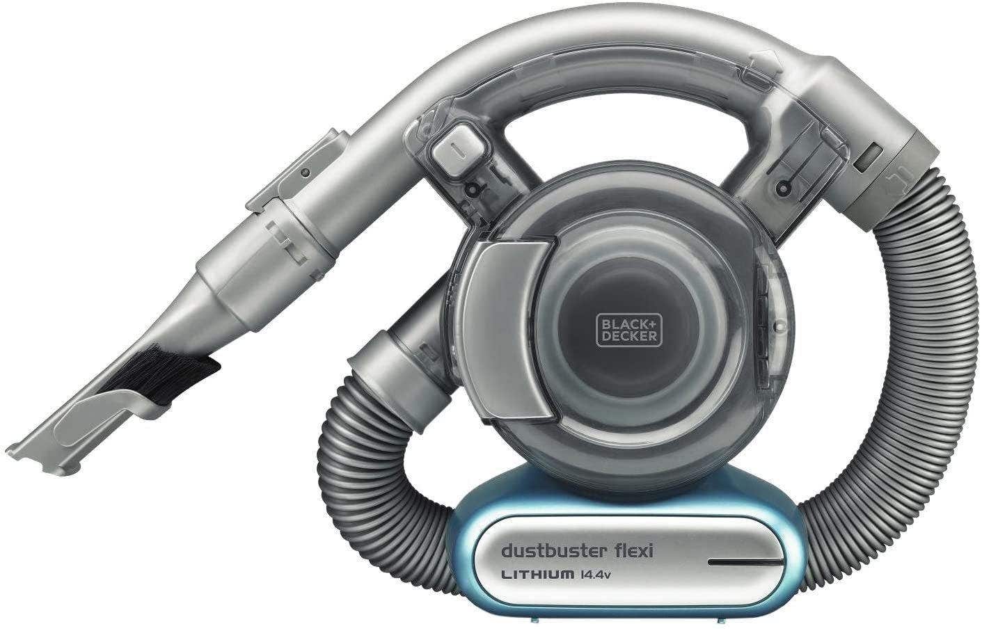 Black & Decker 14.4V 1.5Ah Li-Ion Flexi Auto Dustbuster Handheld Cordless Vacuum with Pet Tool for Home & Car, Blue-Grey - PD1420LP-GB
