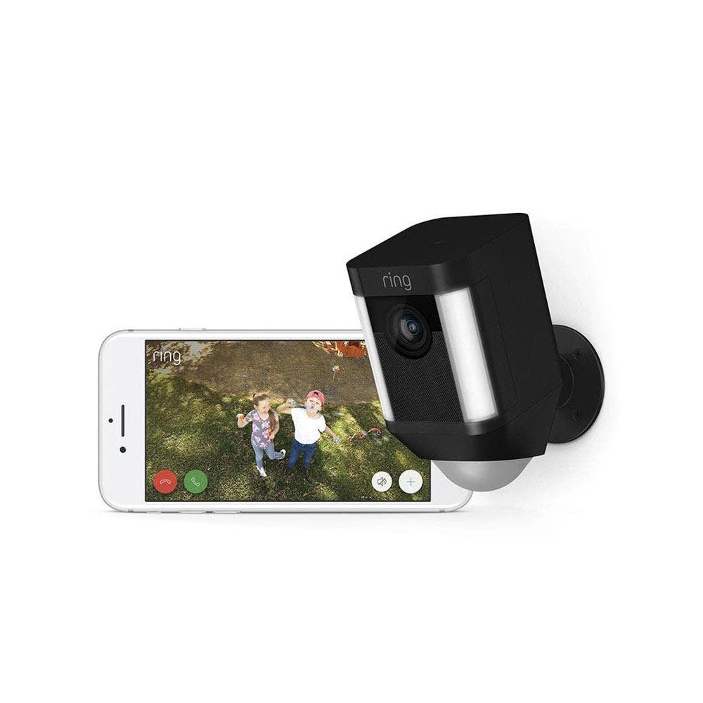 Ring Spotlight Cam 1080p Outdoor Wi-Fi Camera with Night Vision, Black