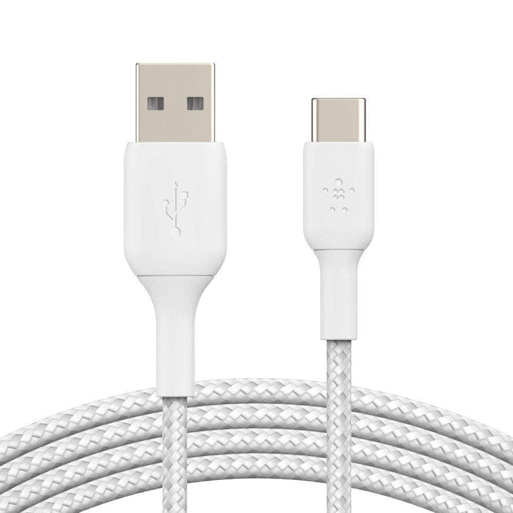 Belkin boost charge Braided USB-C to USB-A Cable, White- 2M