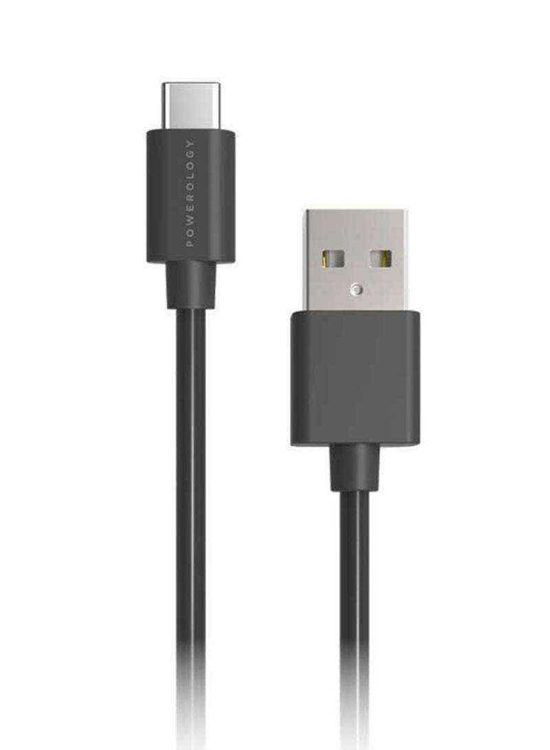 Powerology Fast Charging USB-A to Type-C Cable 1.2meter Black