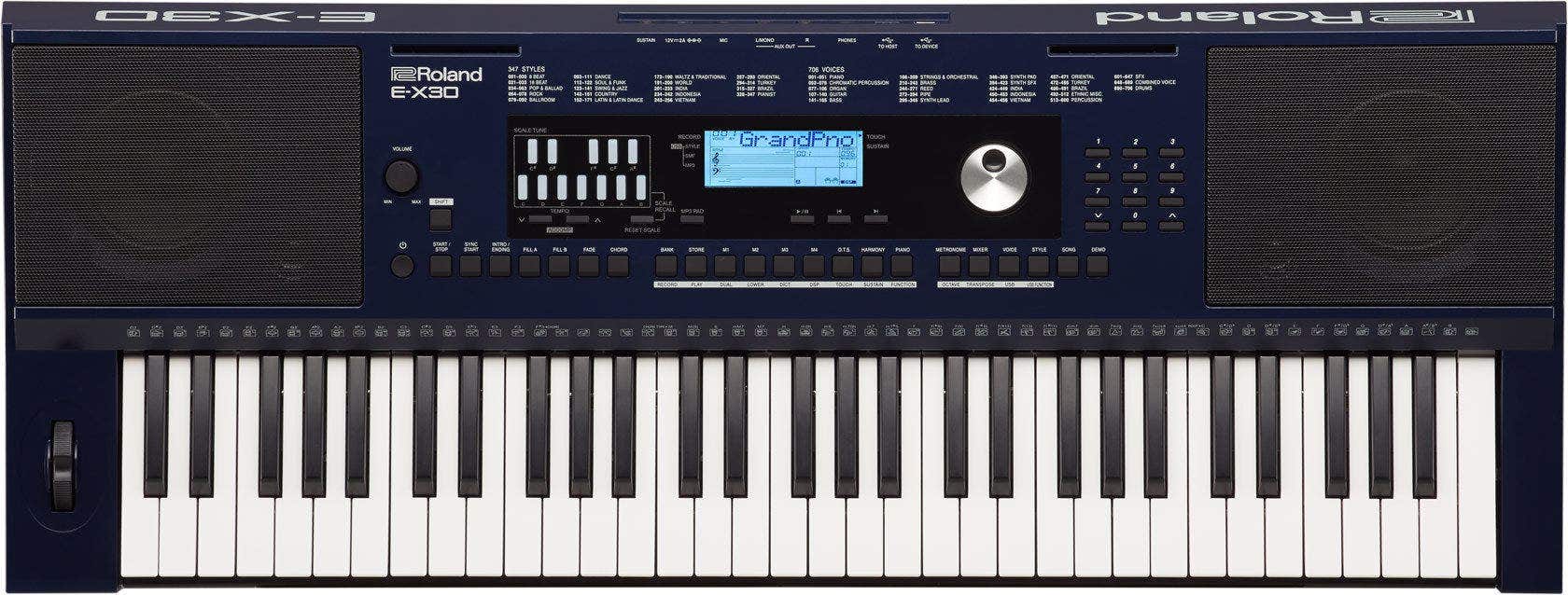 Roland E-X30 Arranger Keyboard, Dark Blue