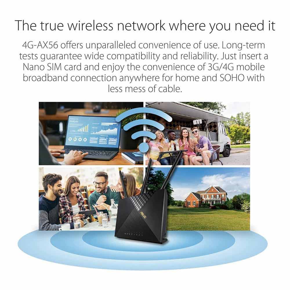 ASUS 4G-Ax56 Gigabit Ethernet Dual-Band Wireless LTE Router [4G-AX56]