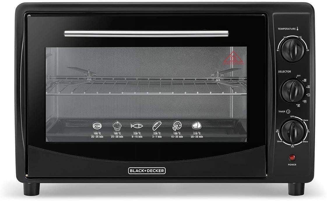 BLACK+DECKER 45L Double Glass Multifunction Toaster Oven with Rotisserie for Toasting/ Baking/ Broiling Black TRO45RDG-B5 2 Years Warranty