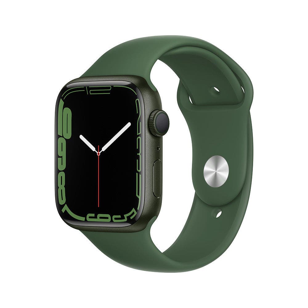 Apple Watch Series 7 Green Aluminium Case with Clover Sport Band