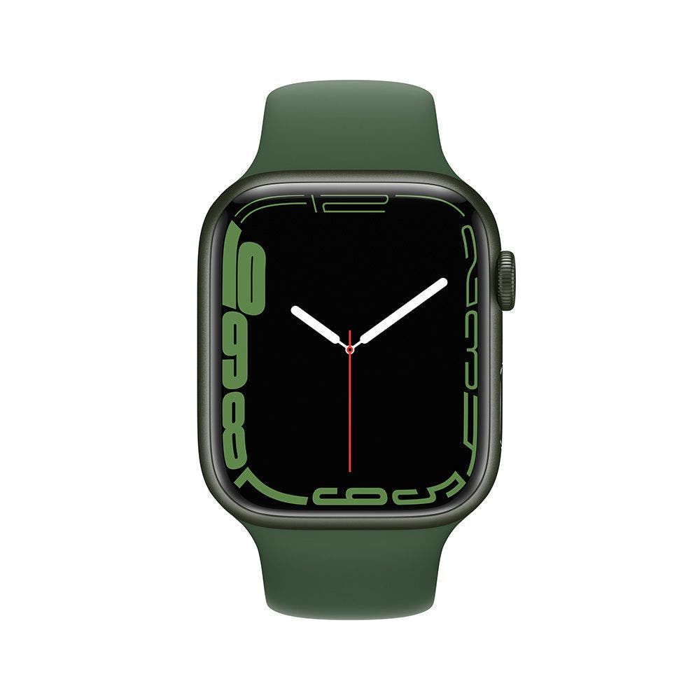 Apple Watch Series 7 Green Aluminium Case with Clover Sport Band
