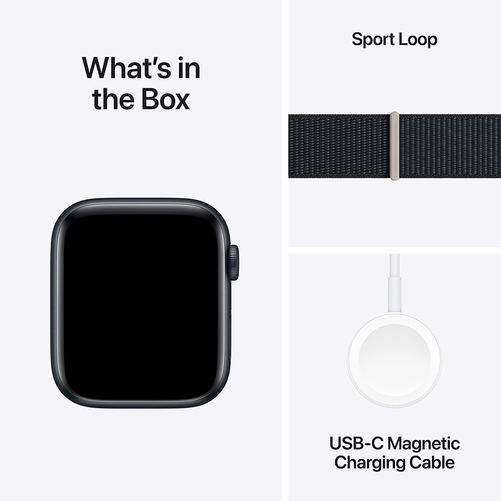   Apple Watch SE (2023) GPS 44mm Midnight Aluminium Case with Midnight Sport Loop (MREA3QA/A)