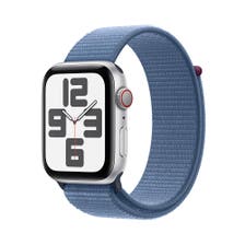   Apple Watch SE (2023) GPS + Cellular 44mm Silver Aluminium Case with Winter Blue Sport Loop