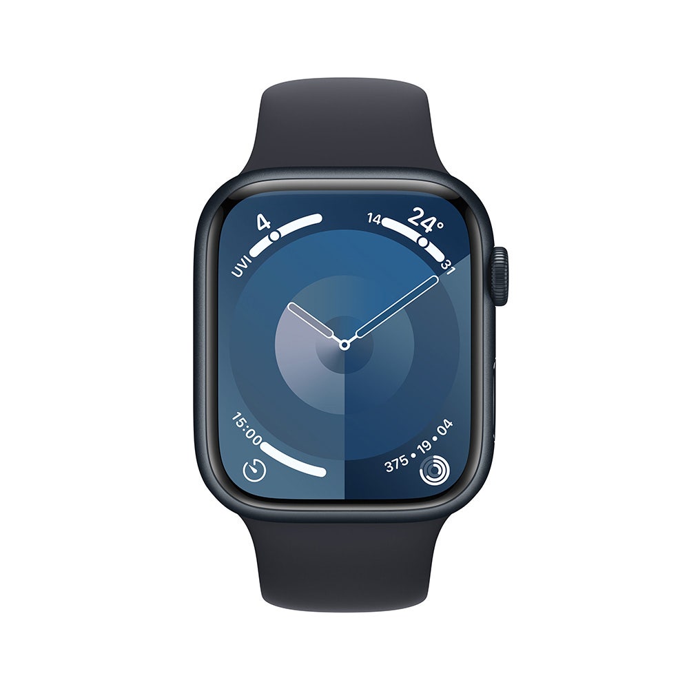 Apple Watch Series 9 GPS 41mm Midnight Aluminium Case with Midnight Sport Band - Medium/Large (MR8X3QA/A)