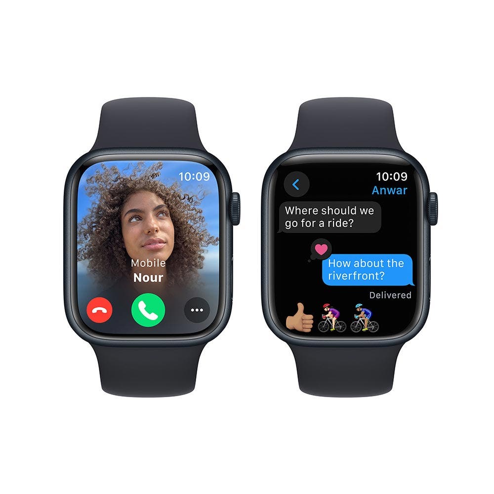 Apple Watch Series 9 GPS 41mm Midnight Aluminium Case with Midnight Sport Band - Medium/Large (MR8X3QA/A)