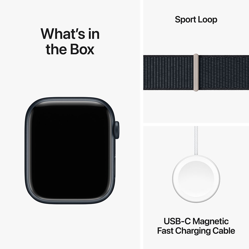 Apple Series 9 GPS 45mm Midnight Aluminium Case with Midnight Sport Loop