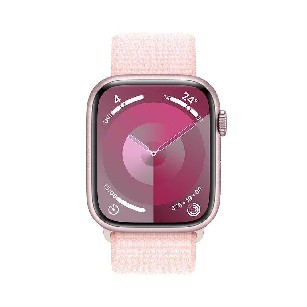 Apple Series 9 GPS 45mm Pink Aluminium Case with Light Pink Sport Loop