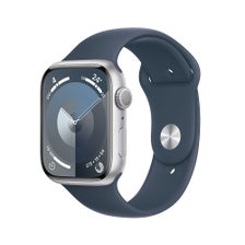 Apple Series 9 GPS 41mm Silver Aluminium Case with Storm Blue Sport Band - Small/Medium