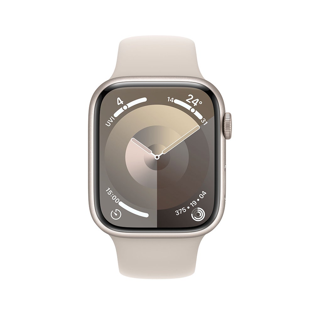 Apple Series 9 GPS 45mm Starlight Aluminium Case with Starlight Sport Band - Small/Medium