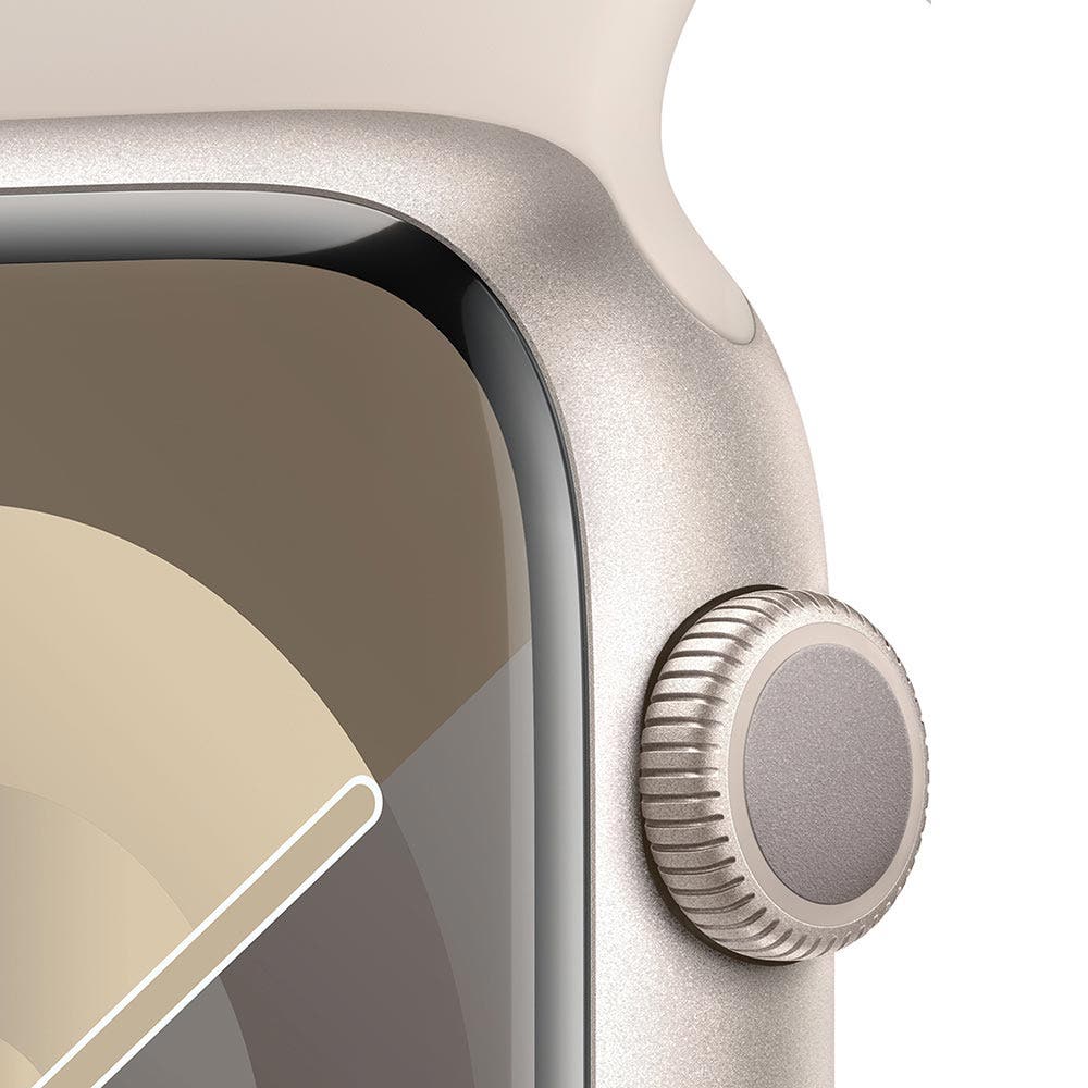 Apple Series 9 GPS 45mm Starlight Aluminium Case with Starlight Sport Band - Small/Medium
