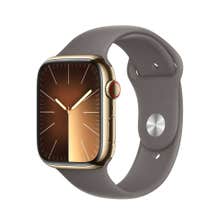 Apple Series 9 GPS + Cellular 41mm Gold Stainless Steel Case with Clay Sport Band - Medium/Large