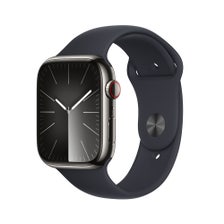 Apple Series 9 GPS + Cellular 41mm Graphite Stainless Steel Case with Midnight Sport Band - Medium/Large