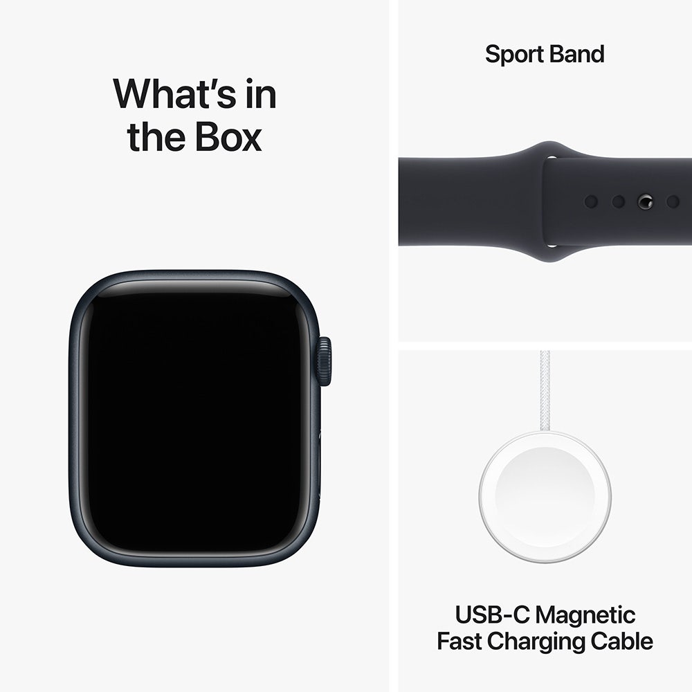 Apple Series 9 GPS + Cellular 45mm Midnight Aluminium Case with Midnight Sport Band - Medium/Large