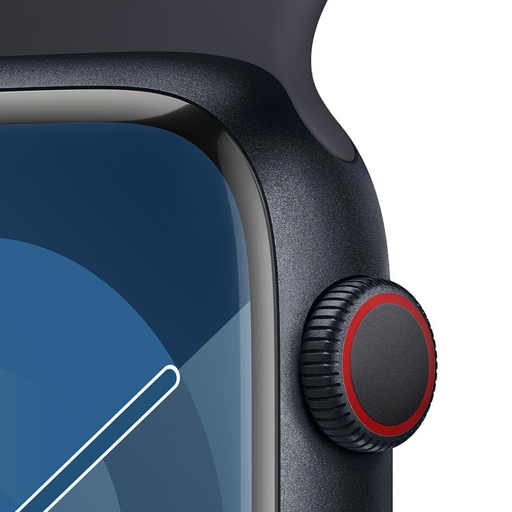 Apple Series 9 GPS + Cellular 41mm Midnight Aluminium Case with Midnight Sport Band - Small/Medium