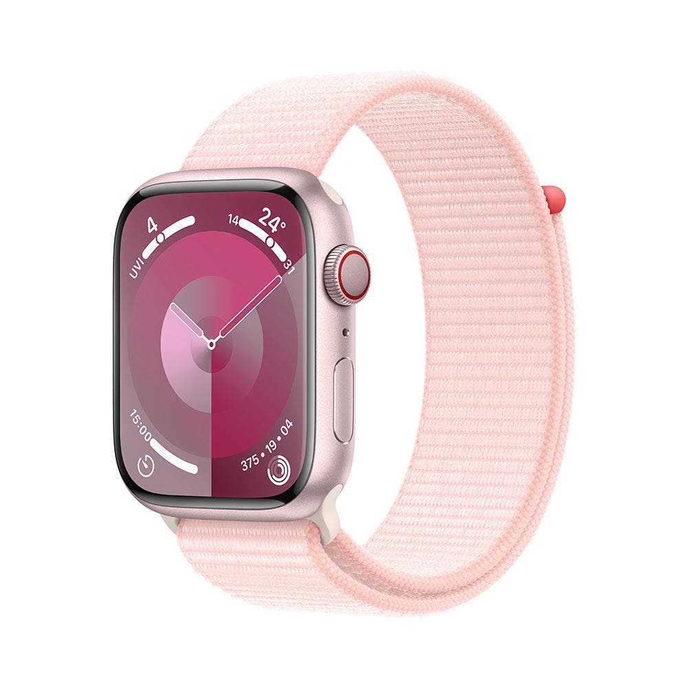 Apple Series 9 GPS + Cellular 41mm Pink Aluminium Case with Light Pink Sport Loop