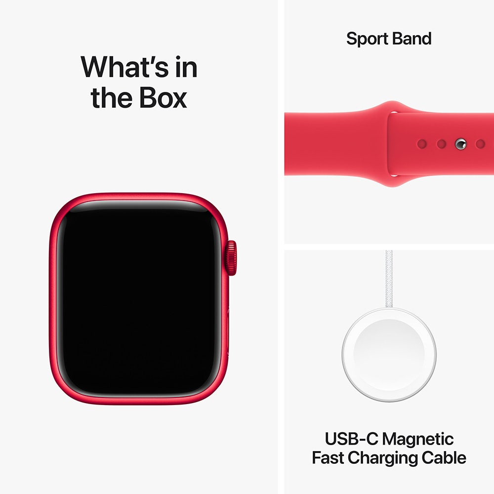 Apple Series 9 GPS + Cellular 41mm (PRODUCT)RED Aluminium Case with (PRODUCT)RED Sport Band - Medium/Large
