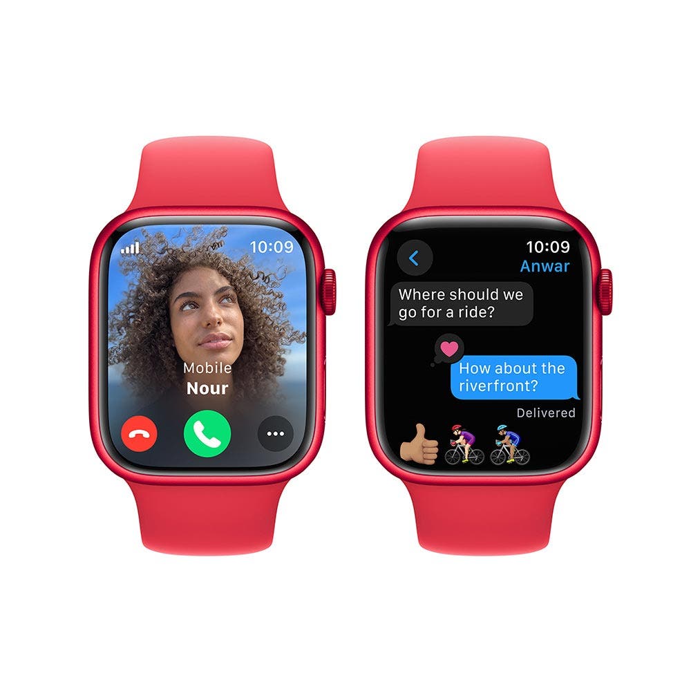 Apple Series 9 GPS + Cellular 45mm (PRODUCT)RED Aluminium Case with (PRODUCT)RED Sport Band - Small/Medium