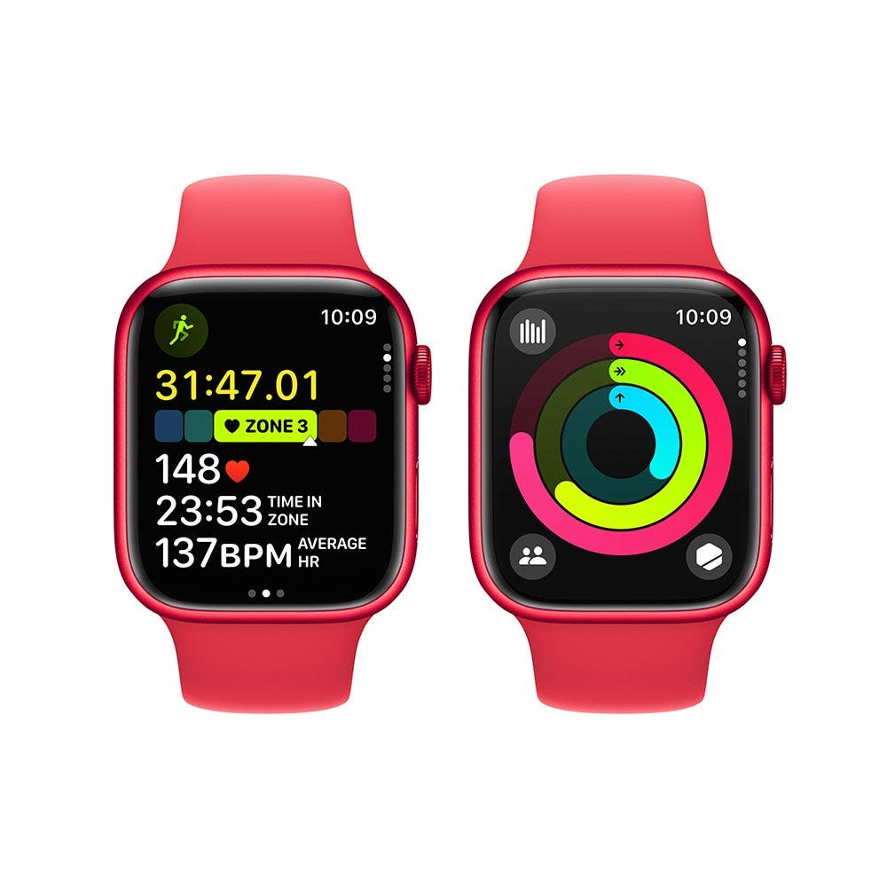 Apple Series 9 GPS + Cellular 41mm (PRODUCT)RED Aluminium Case with (PRODUCT)RED Sport Band - Medium/Large