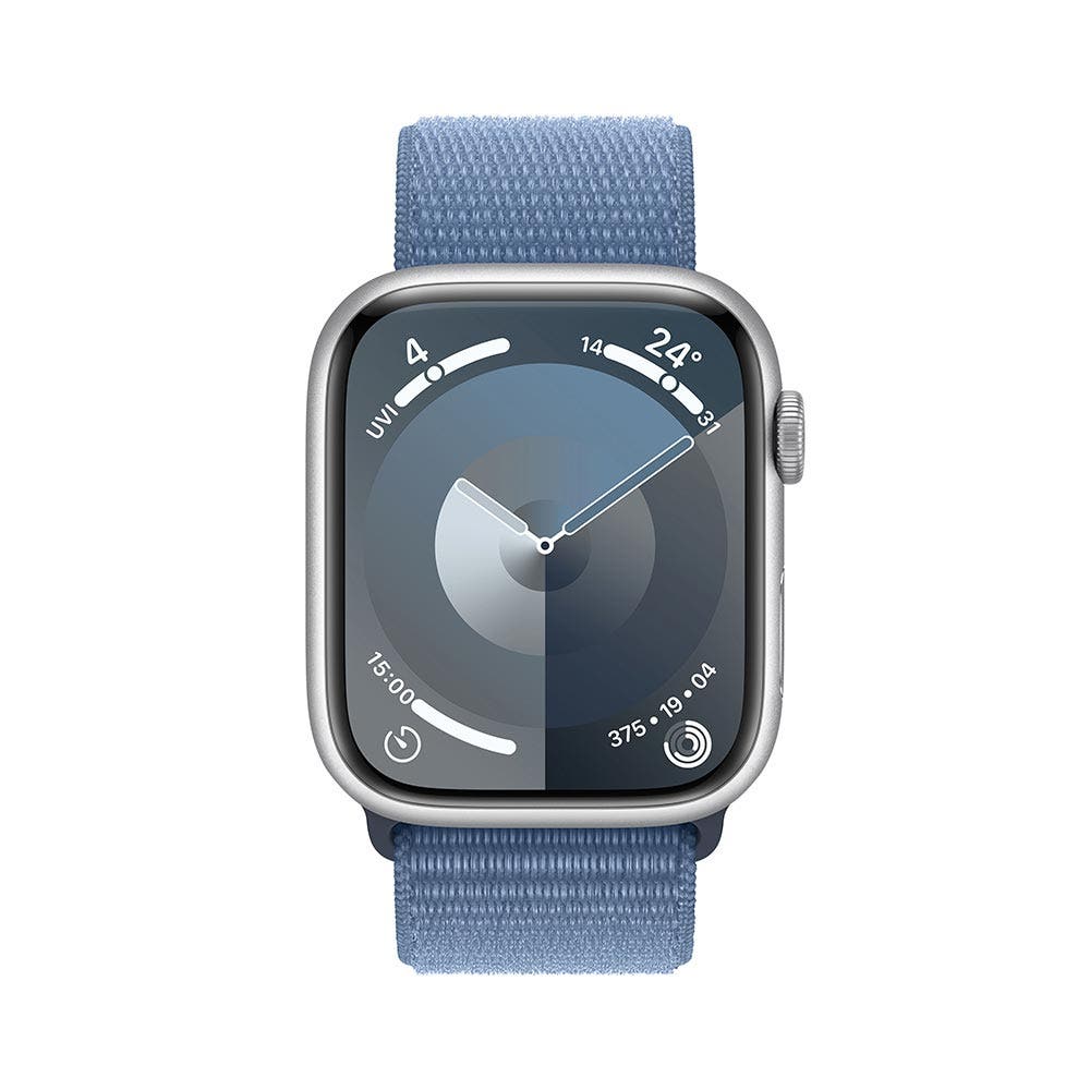 Apple Series 9 GPS + Cellular 41mm Silver Aluminium Case with Winter Blue Sport Loop