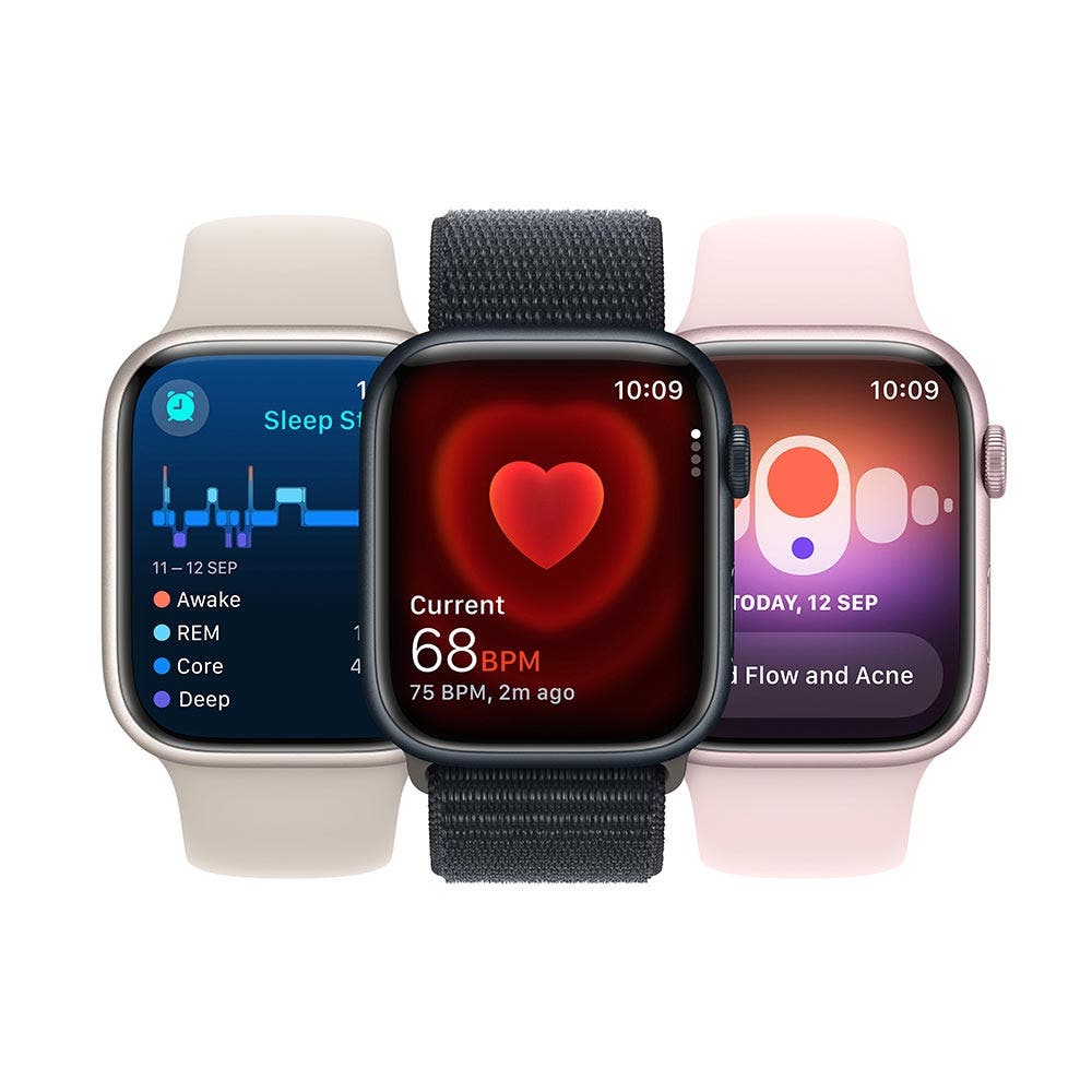 Apple Series 9 GPS + Cellular 45mm Silver Aluminium Case with Winter Blue Sport Loop