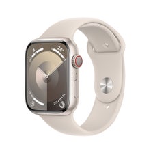 Apple Series 9 GPS + Cellular 41mm Starlight Aluminium Case with Starlight Sport Band - Medium/Large