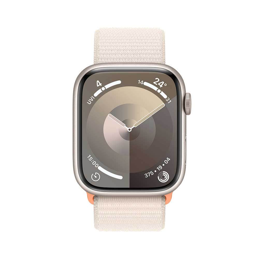 Apple Series 9 GPS + Cellular 45mm Starlight Aluminium Case with Starlight Sport Loop