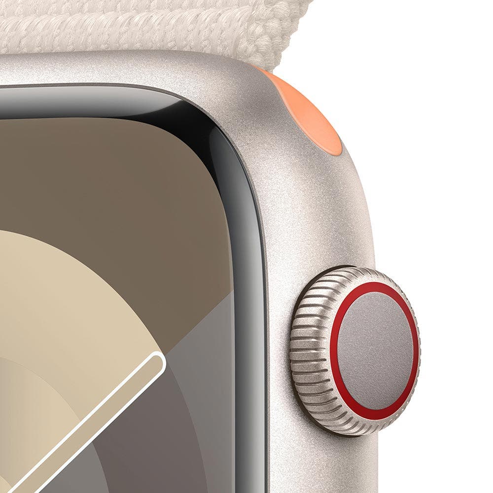 Apple Series 9 GPS + Cellular 45mm Starlight Aluminium Case with Starlight Sport Loop