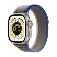 Apple Watch Ultra GPS+ Cellular, 49mm Titanium Case with Blue/Gray Trail Loop -Small