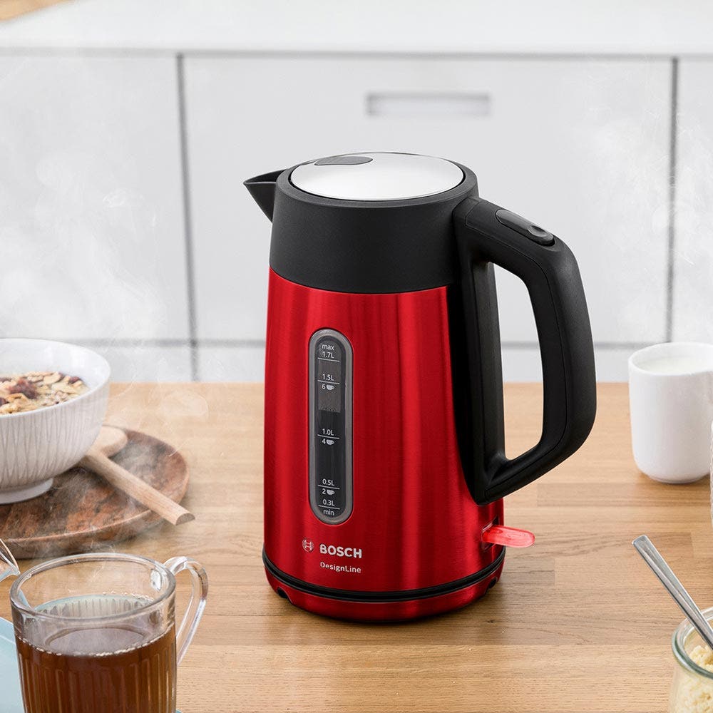Buy BOSCH Kettle DesignLine 1.7 L Red TWK4P434GB Online in UAE Jumbo Electronics