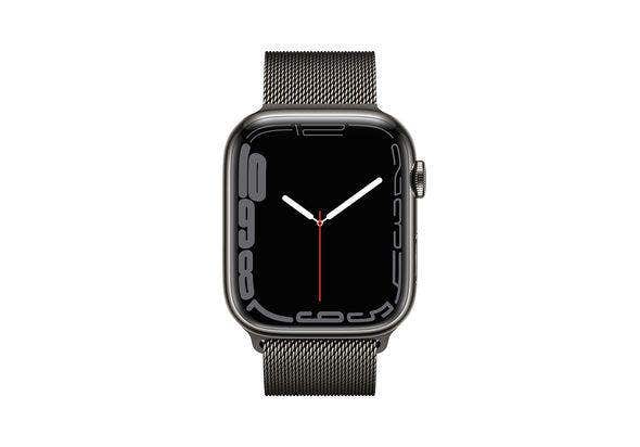 Apple Watch Series 7 GPS+ Cellular, Graphite Stainless Steel Case with Graphite Milanese Loop