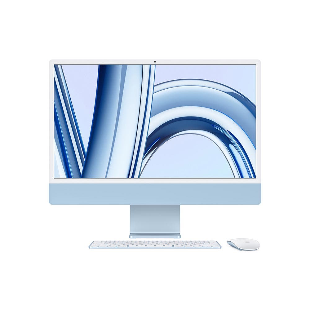 Apple iMac M3 chip with 8 Core CPU & 10 Core GPU 8GB RAM 256GB SSD 24" Desktop English & Arabic Keyboard - Blue (MQRQ3AB/A)