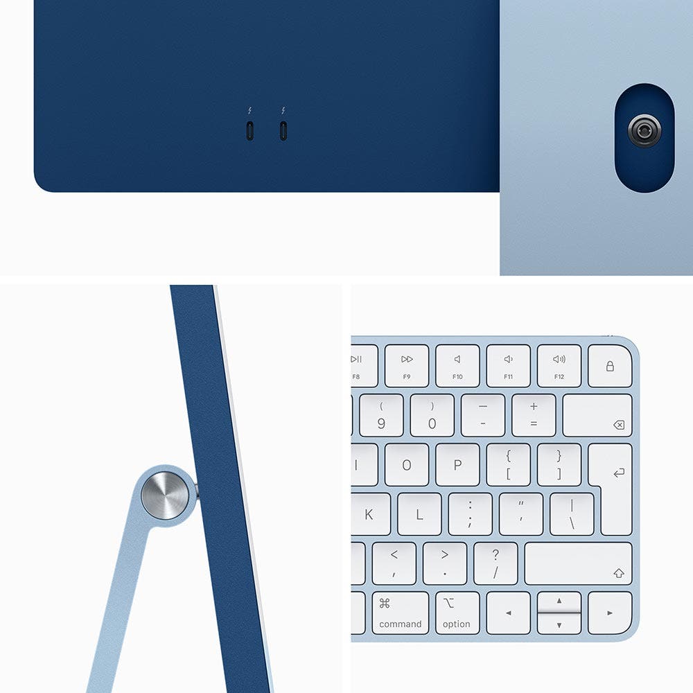 Apple iMac M3 chip with 8 Core CPU & 10 Core GPU 8GB RAM 256GB SSD 24" Desktop English & Arabic Keyboard - Blue (MQRQ3AB/A)