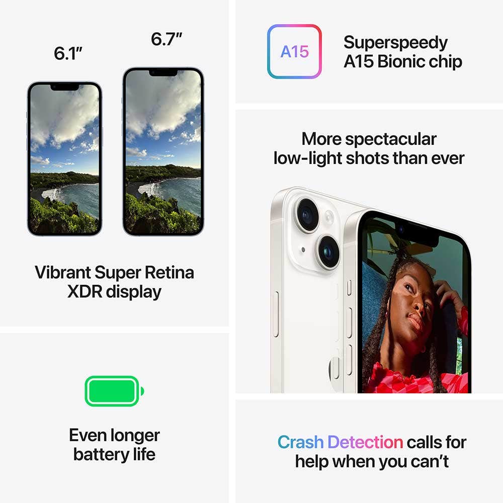 Apple iPhone 14 Plus 5G Smartphone, Purple, 128 GB
