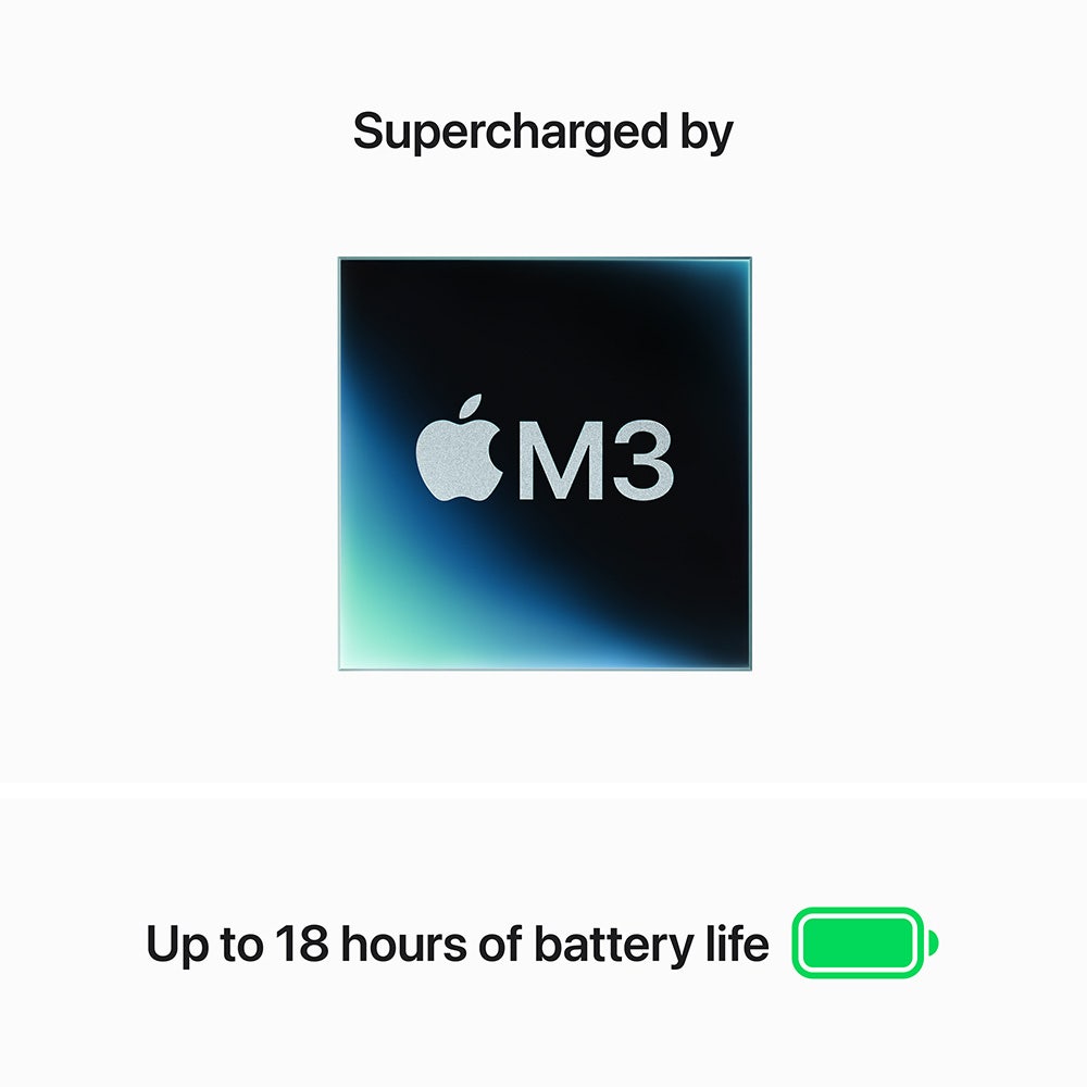 Apple MacBook Air 15", M3 chip with 8-core CPU and 10-core GPU, 8GB, 512GB SSD - Midnight ,Arabic