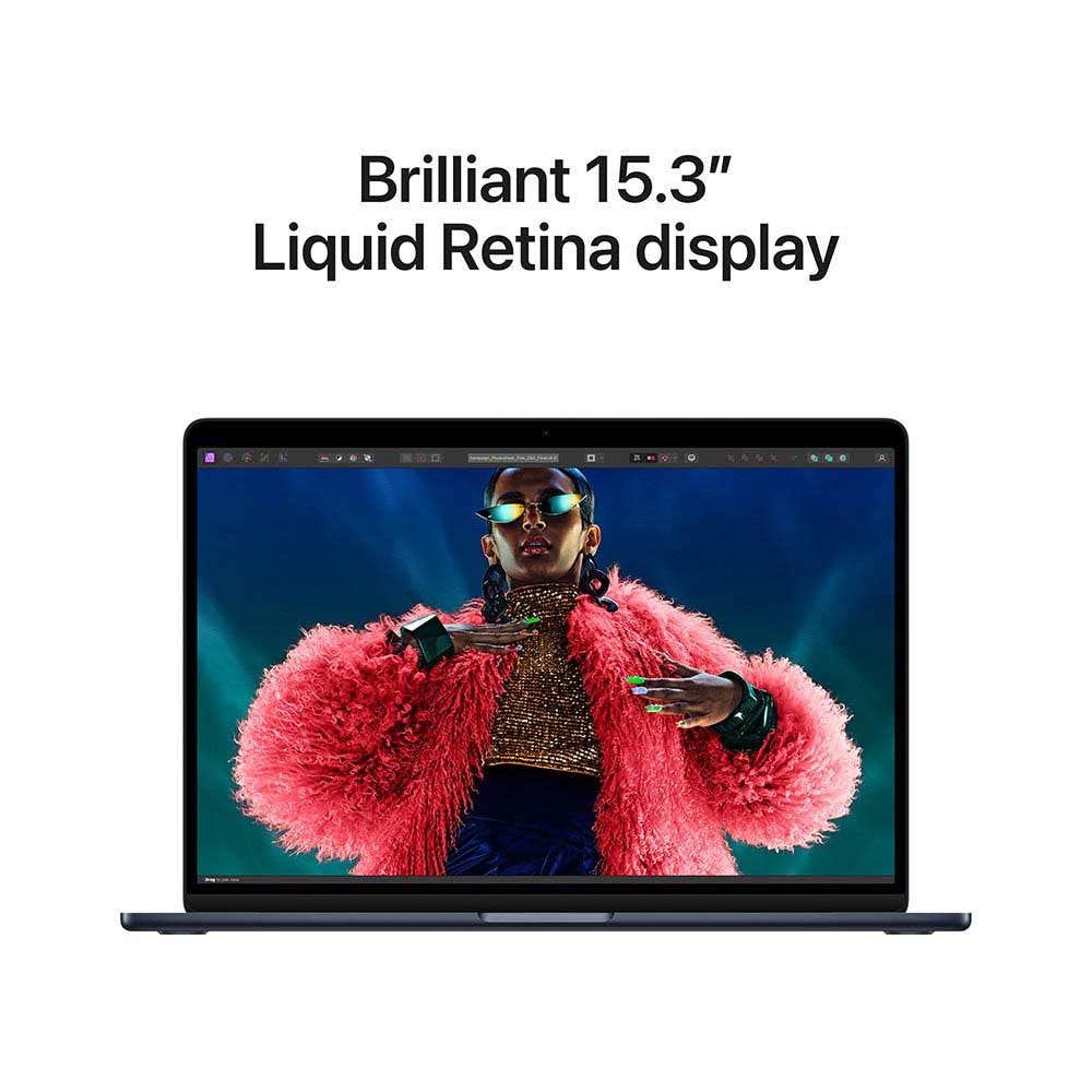 Apple MacBook Air 15", M3 chip with 8-core CPU and 10-core GPU, 8GB, 512GB SSD - Midnight ,Arabic
