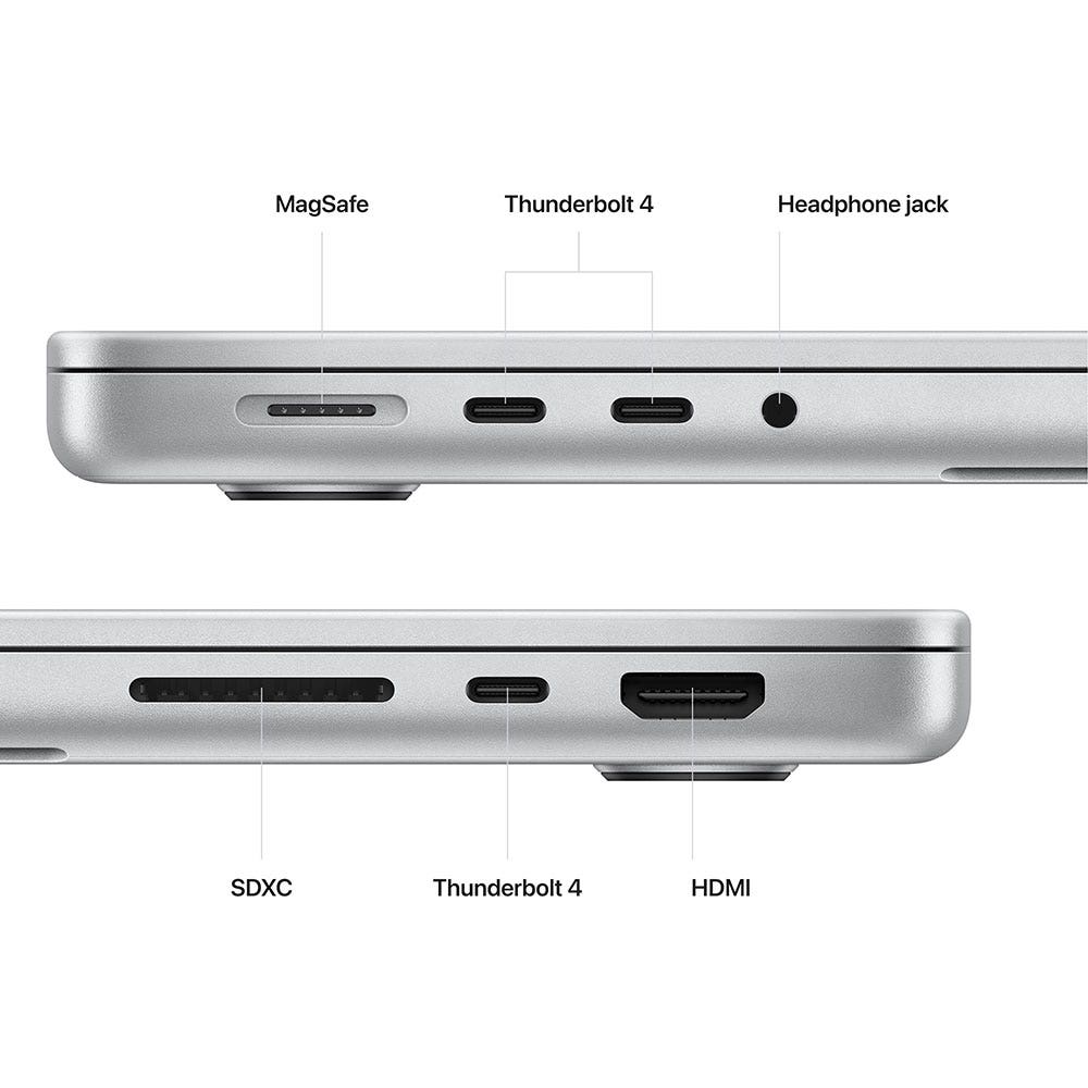  Apple MacBook Pro 14-inch (2023) – M2 Pro chip with 10‑core CPU 16GB 512GB 16‑core GPU Silver English Keyboard